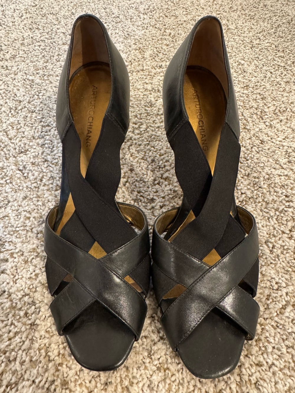 Arturo Chiang Crisscross Heeled Sandals Size 9.5